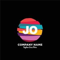 JO initial logo With Colorful template vector