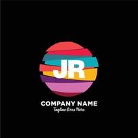 JR initial logo With Colorful template vector