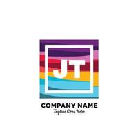 JT initial logo With Colorful template vector