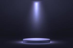 3d realistic podium or pedestal with spotlight on dark background. vector