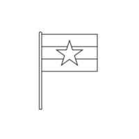 Black outline flag on of Myanmar. Thin line icon vector