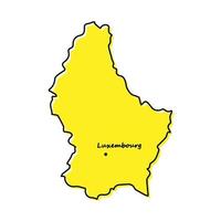 Simple outline map of Luxembourg with capital location vector