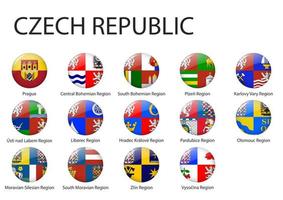 all Flags of regions of Czech Republic template for your design vector