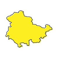 Simple outline map of Thuringia is a state of Germany. vector