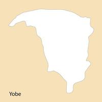 High Quality map of Yobe is a region of Nigeria vector