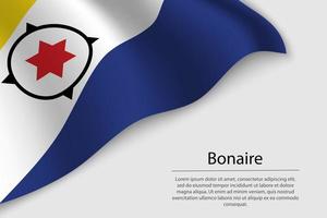 Wave flag of Bonaire is a province of Netherlands. Banner or rib vector