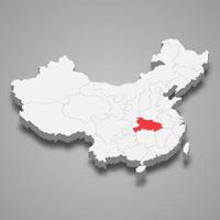 province location within China 3d map Template for your design vector