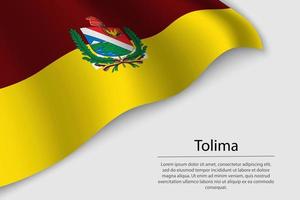 Wave flag of Tolima is a region of Colombia vector