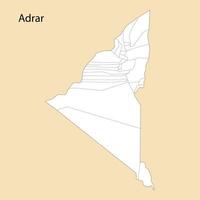 alto calidad mapa de adrar es un provincia de Argelia vector