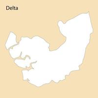 High Quality map of Delta is a region of Nigeria vector