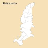 High Quality map of Riviere Noire is a region of Mauritius vector