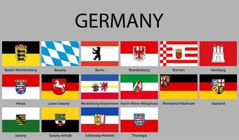 todas banderas estados de Alemania vector