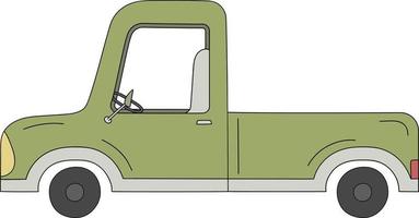 A green retro truck with and side view vector