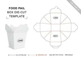 Food packaging box die cut template vector