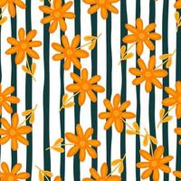Hand drawn floral wallpaper. Cute flower seamless pattern. Naive art style. vector