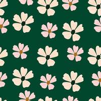 Chamomile flower seamless pattern in simple style. Abstract floral endless background. vector