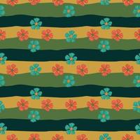 Chamomile flower endless background. Abstract floral seamless pattern in simple style. vector