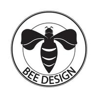 icono de diseño de ilustraciones de logotipo de abeja vector