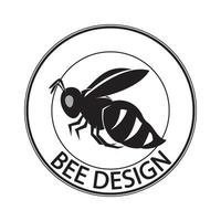 icono de diseño de ilustraciones de logotipo de abeja vector