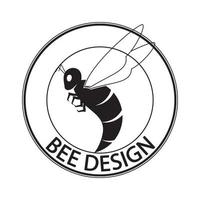 icono de diseño de ilustraciones de logotipo de abeja vector