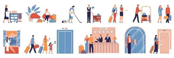 Hotel Flat Set vector