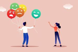 Customer feedback giving rating based on experience or quality from product and service, survey, opinion and review to evaluate result, The scale of emotions with smiles. vector