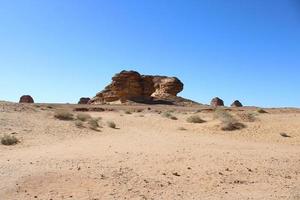 Beautiful daytime view of Al Hegra, Madain Saleh archaeological site in Al Ula, Saudi Arabia. photo