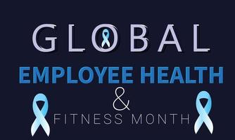 Global Employee Health and Fitness Month. Template for background, banner, card, poster. vector