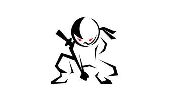 Angry Ninja Cool poses Style Logo vector