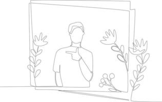 A man wears a bracelet inside a floral frame vector