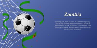 Soccer background with flying ribbons in colors of the flag of Z vector