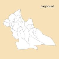 alto calidad mapa de laghouat es un provincia de Argelia vector