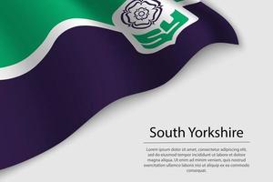 Wave flag of South Yorkshire is a county of England. Banner or r vector