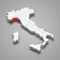 region location within Italy 3d map Template for your design vector