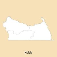 alto calidad mapa de kolda es un región de Senegal, vector