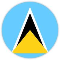 saint lucia Simple round flag . Vector illustration