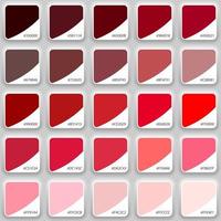 sombras de rojo muestra de tela color paleta. modelo para tu diseño vector