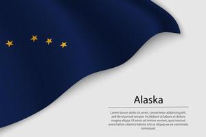 Wave flag of Alaska is a state of United States. vector