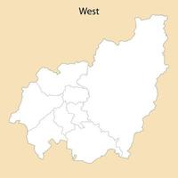 High Quality map of West is a province of Cameroon vector