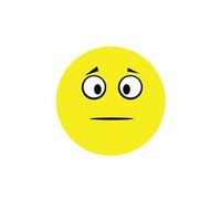 High quality with white background, yellow face with confusing eyes vector illustration. Popular.