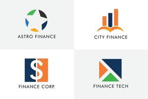 un conjunto de crédito reparar negocio financiero resumen vector logo diseño