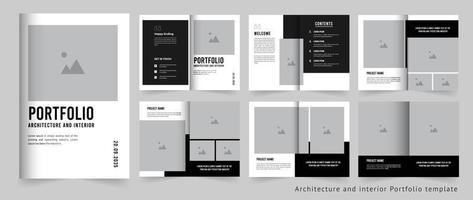 Professional Architecture and interior Portfolio template for your company and business vector