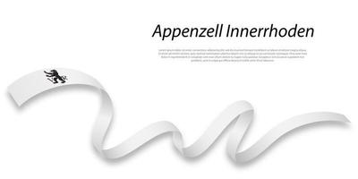 Waving ribbon or stripe with flag of Appenzell Innerrhoden vector