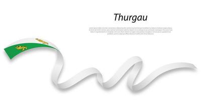 Waving ribbon or stripe with flag of Thurgau vector