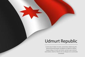 Wave flag of Udmurt Republic is a region of Russia vector