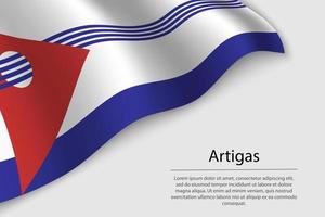 Wave flag of Artigas is a state of Uruguay. vector