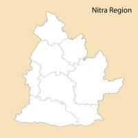 High Quality map of Nitra Region is a province of Slovakia vector