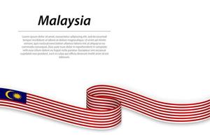 Waving ribbon or banner with flag of Malaysia vector