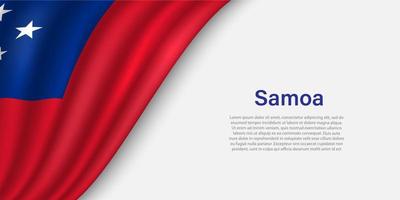 Wave flag of Samoa on white background. vector