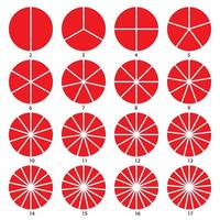 Set of round graphic pie charts icons. Segment of circle infogra vector